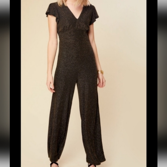 Altar'd State Pants & Jumpsuits Altard State Black Gold Metallic